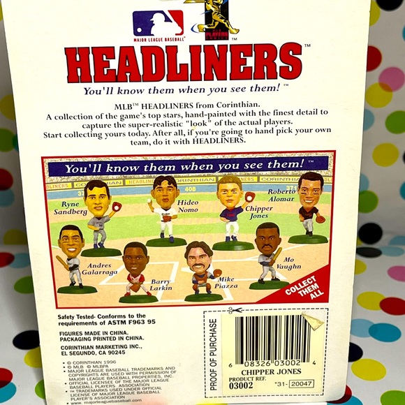 MLB Headliners Corinthian 1996 Atlanta Braves Chipper Jones new/unopened - Picture 2 of 2